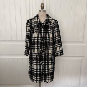 BB Dakota Black/White Plaid Coat